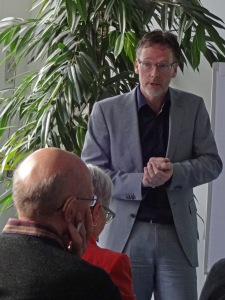 Professor Evert Bisschop Boele speaking at the Art-Age Conference, Utrecht, Netherlands